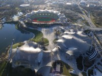 Dachkonstruktion des Münchner Olympia Stadion nach Vorbild der Spinnenarchitektur