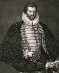 Halskrausen waren seit dem 16. Jahrhundert fester Bestandteil gehobener Ausgehkleidung (Illustration Sir Christopher Hattons, 1540 - 1591) Halskrausen waren seit dem 16. Jahrhundert fester Bestandteil gehobener Ausgehkleidung (Illustration Sir Christopher Hattons, 1540 - 1591)
